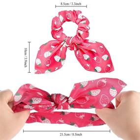 img 3 attached to 🐰 Colorful Rabbit Bunny Ear Satin Scrunchies for Women, Girls, and Kids - Funtopia 12 Pcs Cute Bow Scrunchies - Elastic Hair Ties Bands Ponytail Holder