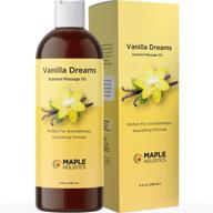 sumptuous vanilla scented massage oil for couples - relaxing almond oil blend for skin & aromatherapy at home spa logo