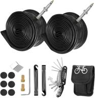 🚴 supow 2-pack bike inner tubes - presta valve 48mm - road and mtb bike tire tube set with repair tool kits and presta valve adapter - 26'' 27.5'' 29'' bicycle inner tube replacement logo