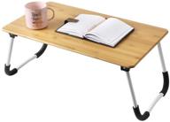 📚 welldone bamboo laptop desk - multifunctional non-slip rubber base bed tray - portable lap desk stand ideal for reading books, enjoying breakfast, studying, working - folding dorm desk logo