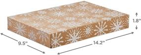 img 2 attached to 🎁 Hallmark Kraft Shirt Box Bundle: 12 White Snowflakes and Stripes Boxes - Perfect for Christmas, Hanukkah, Birthdays, Weddings, and More!