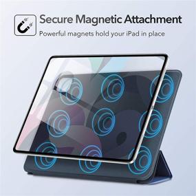 img 2 attached to 🔵 ESR Magnetic Case for iPad Air 4 2020 10.9 Inch/iPad Pro 11 2018 - Convenient Magnetic Attachment, Trifold Smart Case, Auto Sleep/Wake Cover, Rebound Series (Navy Blue)