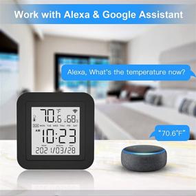 img 2 attached to WiFi Smart IR Remote Control with LCD Display + Temperature Humidity Sensor - Compatible with Alexa, Google Assistant - Monitor and Control 98%+ IR Devices for Air-Conditioners, TVs, Fans, and More - Smart Life App Integration