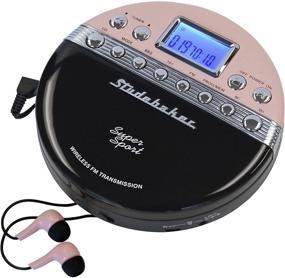 img 4 attached to 🎧 Studebaker SB3705PB Super Sport Portable CD Player - Wirelessly Plays CDs via Car Radio, offers FM Stereo Radio and Color Coordinated Earbuds