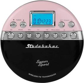 img 3 attached to 🎧 Studebaker SB3705PB Super Sport Portable CD Player - Wirelessly Plays CDs via Car Radio, offers FM Stereo Radio and Color Coordinated Earbuds