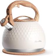 🍵 3-liter tea kettle - harriet stovetop whistling kettle with durable 3-layer bases - food grade stainless steel pot with heat-resistant handle - suitable for gas and electric stoves - milk white logo