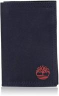 👝 timberland men's navy nylon trifold wallet logo