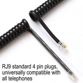 img 3 attached to 📞 Universally Compatible 2 Pack Handset Cord - Black for Telephone and Phone