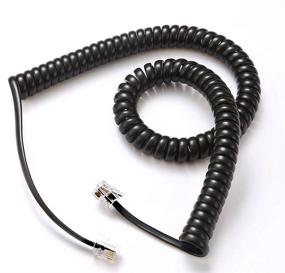 img 4 attached to 📞 Universally Compatible 2 Pack Handset Cord - Black for Telephone and Phone