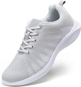 img 4 attached to JOUSEN Fashion Sneakers Knitted Lightweight