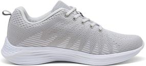 img 1 attached to JOUSEN Fashion Sneakers Knitted Lightweight