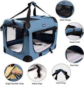 img 2 attached to 🐱 Petprsco Soft Pet Carrier for Cats: 3 Door Folding Travel Carrier with Straps, Collapsible & Comfortable Design, Ventilated & Portable