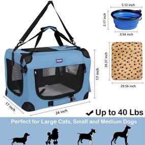 img 3 attached to 🐱 Petprsco Soft Pet Carrier for Cats: 3 Door Folding Travel Carrier with Straps, Collapsible & Comfortable Design, Ventilated & Portable