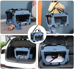 img 1 attached to 🐱 Petprsco Soft Pet Carrier for Cats: 3 Door Folding Travel Carrier with Straps, Collapsible & Comfortable Design, Ventilated & Portable