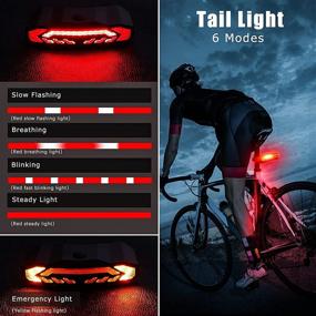 img 3 attached to 🚴 WSDCAM Smart Bike Tail Light - Turn Signals + Brake Light, Bike Alarm Horn with Remote, Rechargeable Waterproof Rear Bike Brake Light Turn Signals Bicycle Tail Light