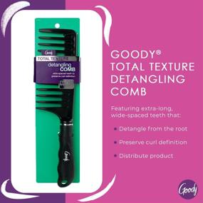 img 3 attached to 🔍 GOODY Total Texture Detangling Comb with Wide-Spaced Teeth, Maintaining Curl Definition, Hassle-Free Hair Accessories for Women & Girls, Long-Lasting for Daily and Professional Use, in Black