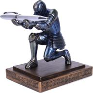 cyxstar resin soldier executive pen holder desk organizer - крутой 🖊️ голубой подставка для ручек в виде солдата из смолы, декор для дома. подставка для карандашей для мужчин с подарочной ручкой. логотип