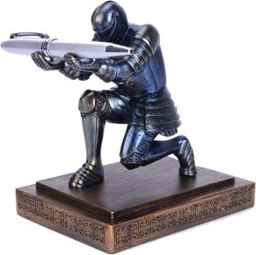 img 4 attached to CYXStar Resin Soldier Executive Pen Holder Desk Organizer - Cool 🖊️ Blue Pen Stand Home Decor Resin Pencil Holder for Men with Gift Pen