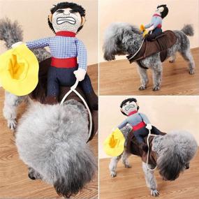 img 2 attached to ISMARTEN Cowboy Rider Dog Costume: Knight Style Doll Hat Halloween Pet Outfit