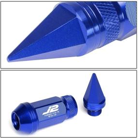 img 1 attached to 🔩 J2 Engineering LN-T7-022-125-BL: 20Pcs 7075-T6 Aluminum Lug Nut Set with Spiked Cap, 80mm, M12 x 1.25 (Blue)