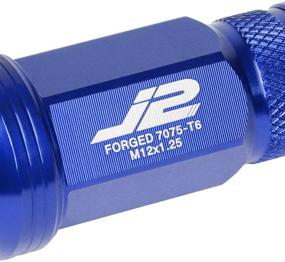 img 2 attached to 🔩 J2 Engineering LN-T7-022-125-BL: 20Pcs 7075-T6 Aluminum Lug Nut Set with Spiked Cap, 80mm, M12 x 1.25 (Blue)
