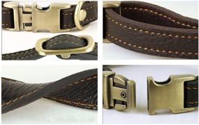 img 2 attached to 🐶 Jingwy Genuine Leather Dog Collar - All Natural and available in 3 Sizes for Small, Medium, and Large Pets - Brown and Black Options