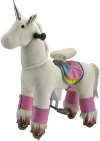 img 4 attached to 🦄 Pony Funny Ride-On Toy Unicorn Rocking Horse with Mechanical Walking Cycle - Giddy Up Cowboy! Ages 3-8
