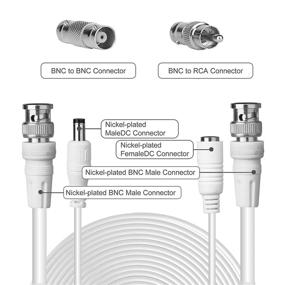 img 1 attached to 🔌 2-in-1 50ft BNC Video Power Cables for Home Security Camera Systems - Extend Surveillance with BNC Extension Cable