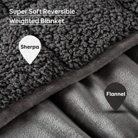 img 2 attached to Sivio Sherpa Fleece Weighted Blanket for Adults - 15 lbs Heavy, Cozy, and Reversible Throw Blanket - Twin-Size 48x72 Inches - Super Soft & Extra Warm - Dual Sided Grey