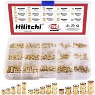 🔩 hilitchi 250-pcs brass knurled threaded insert embedment nuts assortment kit - m2/m3/m4 female thread logo