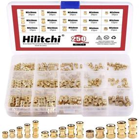 img 4 attached to 🔩 Hilitchi 250-Pcs Brass Knurled Threaded Insert Embedment Nuts Assortment Kit - M2/M3/M4 Female Thread