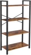 📚 vasagle 4-tier bookshelf: stylish industrial design for living room, bedroom, and office, rustic brown ulls60bx logo