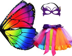 img 4 attached to 🦋 Multicolor Butterfly Costume Rainbow Pretend