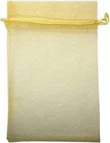 img 1 attached to 🎁 MELUOGE 100pcs 6X9 Inches Organza Drawstring Jewelry Pouches Bags for Party Wedding Favors, Gift Bags and Candy, Gold