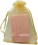 🎁 meluoge 100pcs 6x9 inches organza drawstring jewelry pouches bags for party wedding favors, gift bags and candy, gold logo