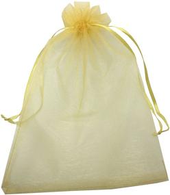 img 2 attached to 🎁 MELUOGE 100pcs 6X9 Inches Organza Drawstring Jewelry Pouches Bags for Party Wedding Favors, Gift Bags and Candy, Gold