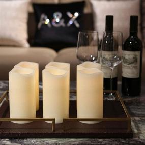 img 3 attached to 🕯️ Flickering Flameless Candles Battery-Operated Real Wax Pillar Candles H-BLOSSOM LED with 5H Timer (Pack of 6, 3x6)