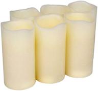 🕯️ flickering flameless candles battery-operated real wax pillar candles h-blossom led with 5h timer (pack of 6, 3x6) логотип