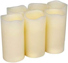 img 4 attached to 🕯️ Flickering Flameless Candles Battery-Operated Real Wax Pillar Candles H-BLOSSOM LED with 5H Timer (Pack of 6, 3x6)