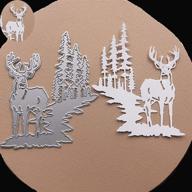 🦌 christmas deer metal die cuts: festive elk tree invitation card cutting dies for diy scrapbooking and card making logo