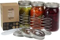 🍽️ trellis + co. stainless steel fermentation jar kit with waterless fermenter airlock lids and pickle helix fermentation weights for wide mouth mason jars - includes recipe ebook logo