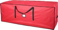sattiyrch christmas tree storage bag - heavy duty canvas red container 🌲 for up to 9 ft tall artificial trees, sleek dual zipper and durable handles logo