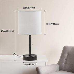 img 1 attached to 💡 Focondot USB Table Lamp with Phone Stand & Dual USB Ports - Set of 2