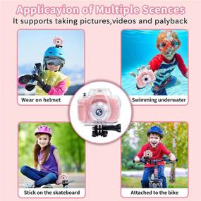 img 2 attached to Pink Waterproof Kids Camera with 1080P HD Video, Underwater Capability, and 32G SD Card - Perfect Birthday Gift to Spark Your Toddler's Creativity!