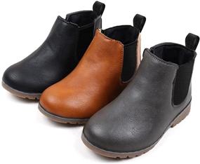 img 3 attached to DADAWEN Водонепроницаемые ботиночки на молнии для малышей: Стильные и прочные кроссовки и ботинки для мальчиков