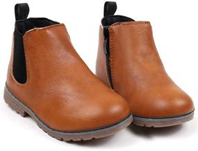 img 2 attached to DADAWEN Водонепроницаемые ботиночки на молнии для малышей: Стильные и прочные кроссовки и ботинки для мальчиков