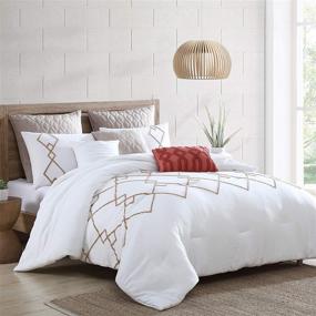 img 3 attached to Modern Threads Kalene Queen White 8 Piece Tufted Comforter Set
