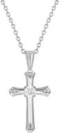 👼 elegant cz cross necklace: timeless religious jewelry for young girls - 925 sterling silver pendant with shiny cubic zirconia - perfect daily accessory for toddlers and preteens logo