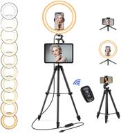 📸 versatile 12.6'' ring light with tripod stand and phone holder for youtube, makeup, photography, and live streaming logo