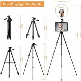 img 3 attached to 📸 Versatile 12.6'' Ring Light with Tripod Stand and Phone Holder for YouTube, Makeup, Photography, and Live Streaming